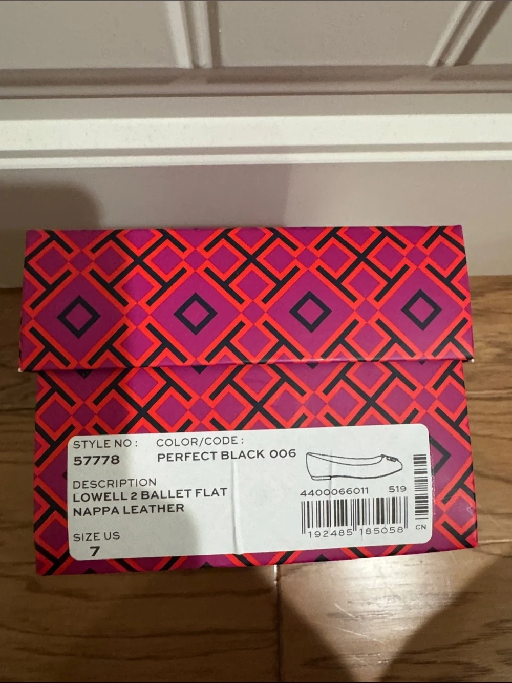 Tory Burch Lowell 2 Black Patent Logo Ballet Flat